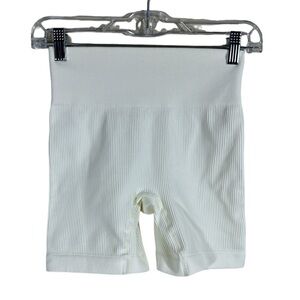 Cream Ribbed Bodycon Shorts Women's Size Small NWOT